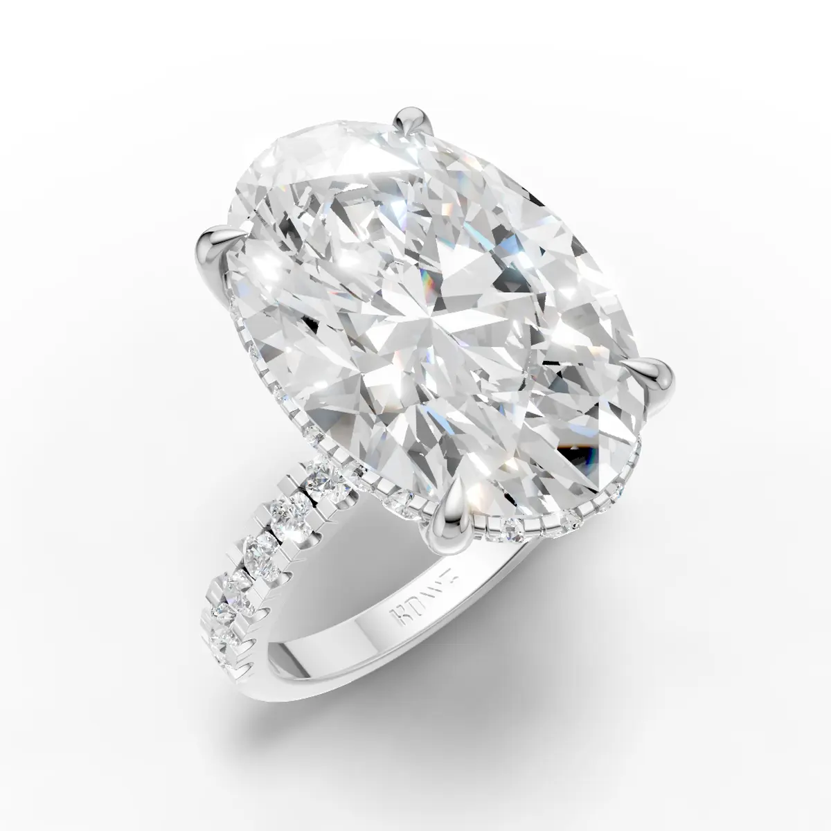 Oval Halo Solitaire Ring